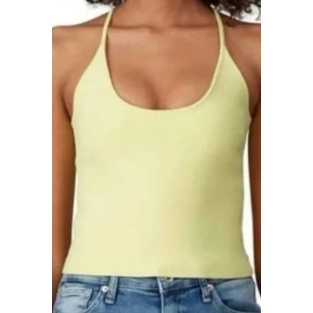 A.L.C. Pale Yellow Halter Tank Top